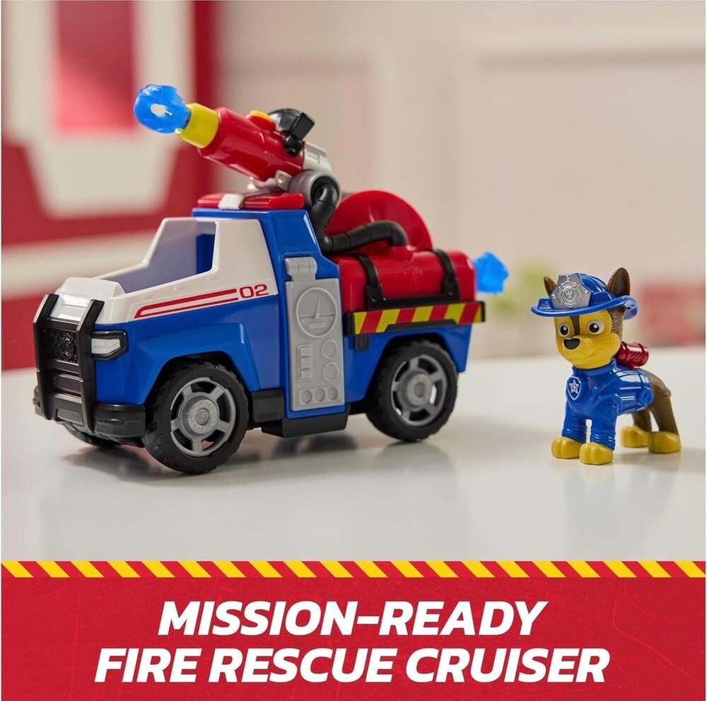 PAW Patrol Fire Rescue Chase Rescue Fire Cruiser with Figure and Projectile Laun - Picture 2 of 5